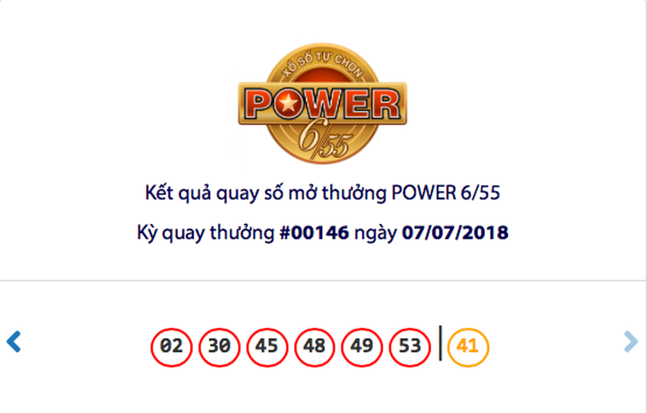 Kết quả xổ số Vietlott ngày 7/7: Chọn số 49 - 53, trúng jackpot tiền tỷ