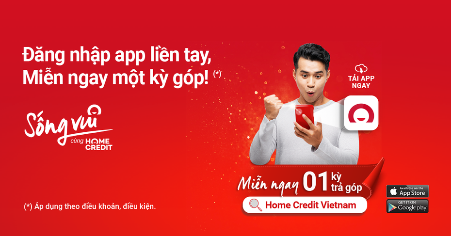 Miễn ngay một kỳ trả góp khi đăng nhập ứng dụng Home Credit