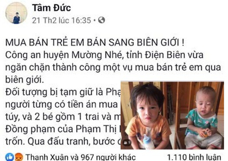 Thông tin mua bán trẻ em qua biên giới ở huyện Mường Nhé là bịa đặt