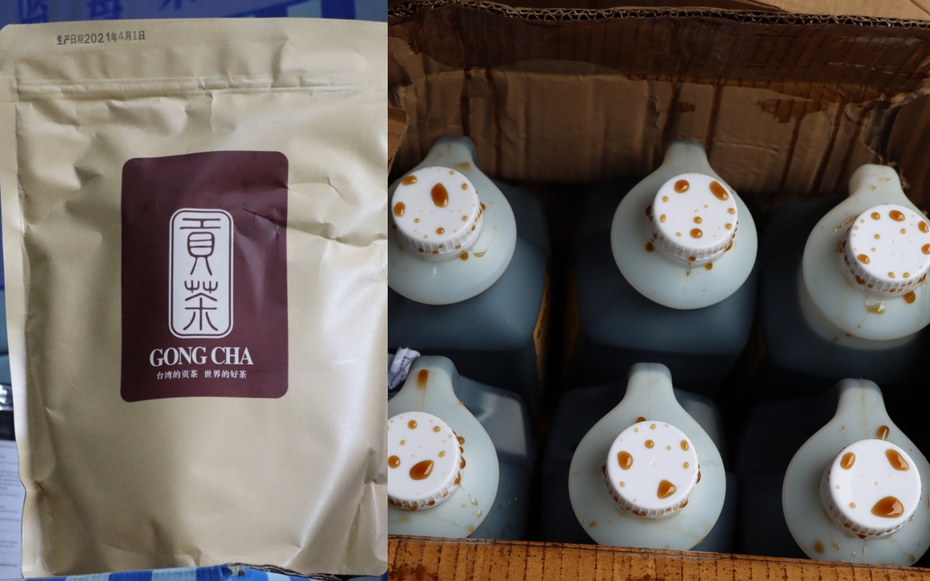 Thu hàng tấn nguyên liệu trà sữa thương hiệu Gongcha, Royal tea bẩn