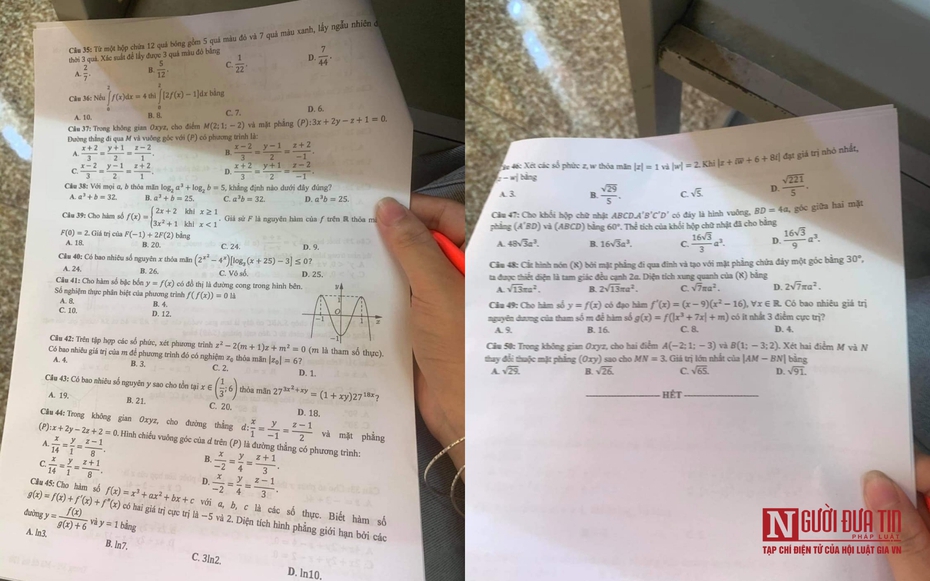 Thầy giáo nói gì việc nhận đề thi THPT môn Toán trước giờ kết thúc?