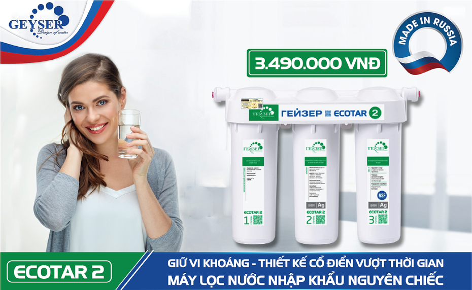 Máy lọc nước Ecotar 2 - Nhập khẩu nguyên chiếc từ LB Nga, giá bình dân