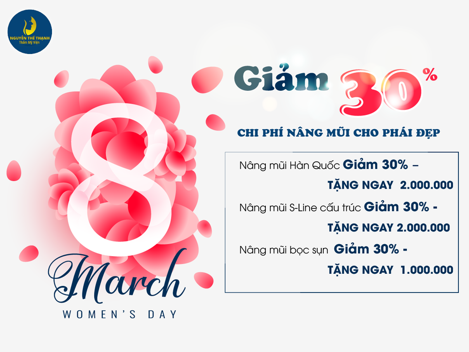 Gương mặt tỏa sáng hơn với ưu đãi 30% nhân dịp 8/3 tại TMV Bác sĩ Nguyễn Thế Thạnh