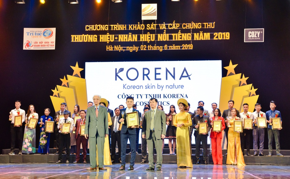 Korena Cosmetics gây tiếng vang khi đạt danh hiệu “Thương Hiệu - Nhãn Hiệu Nổi Tiếng" năm 2019