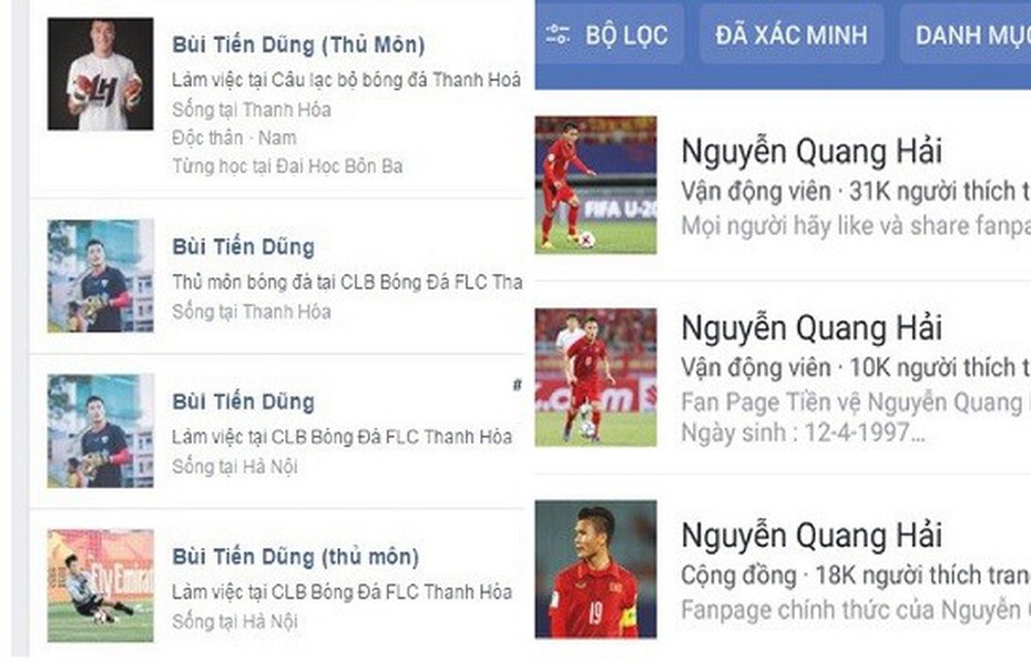 Giả mạo tài khoản Facebook cầu thủ U23 Việt Nam có thể bị xử lý hình sự