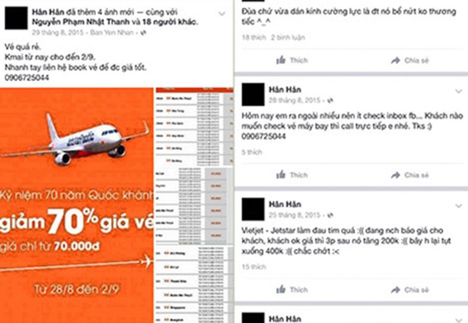 Mất tiền oan vì các chiêu trò lừa đảo vé máy bay qua Facebook
