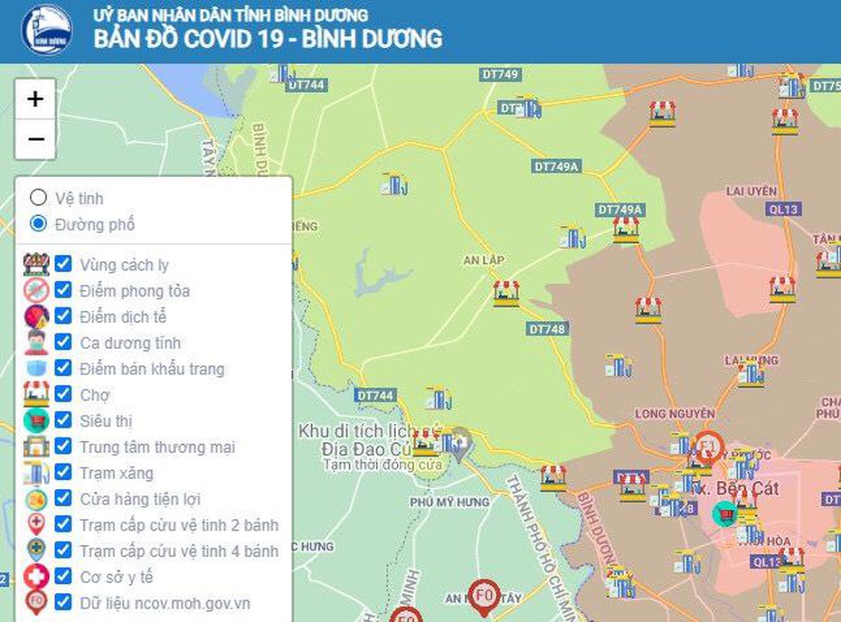 Bình Dương công bố bản đồ thông tin dịch tễ để người dân nắm bắt