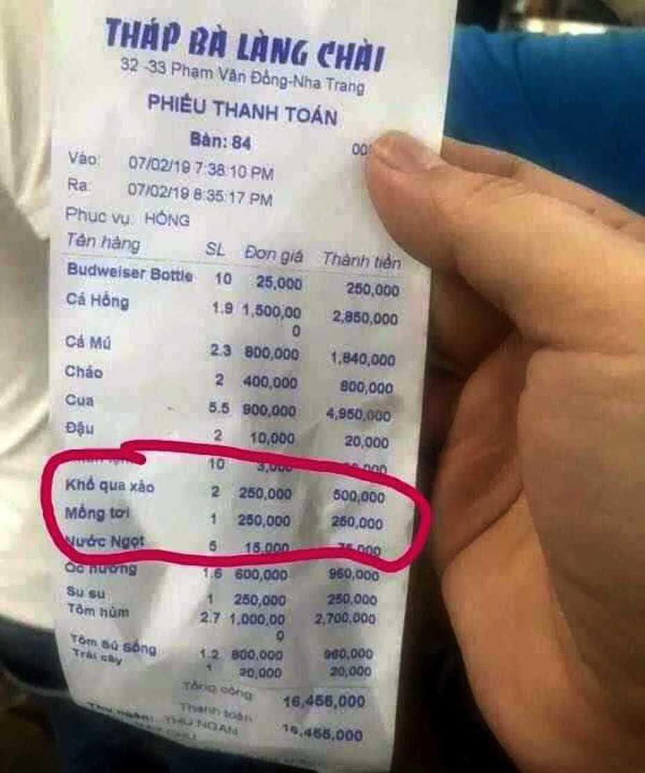 Phạt 750.000 đồng đối với nhà hàng chặt chém khách du lịch ở Nha Trang