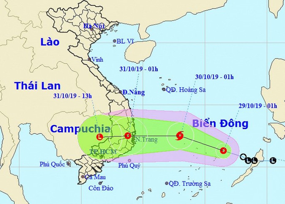 Áp thấp nhiệt đới liên tục mạnh lên, cảnh báo nguy cơ bão giật cấp 10 đổ bộ Bình Định-Ninh Thuận