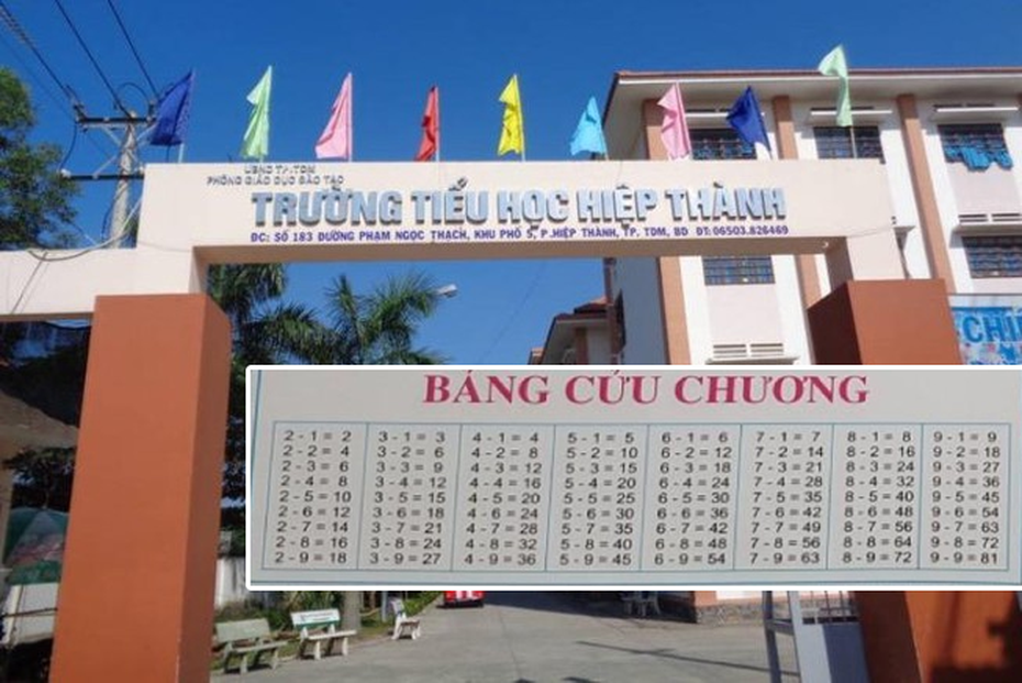 Trường tiểu học nhầm lẫn dấu trừ với dấu nhân, hai năm không chịu sửa