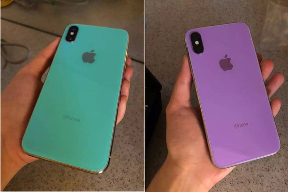 Lộ hình ảnh điện thoại iPhone Xs màu xanh và tím lạ mắt