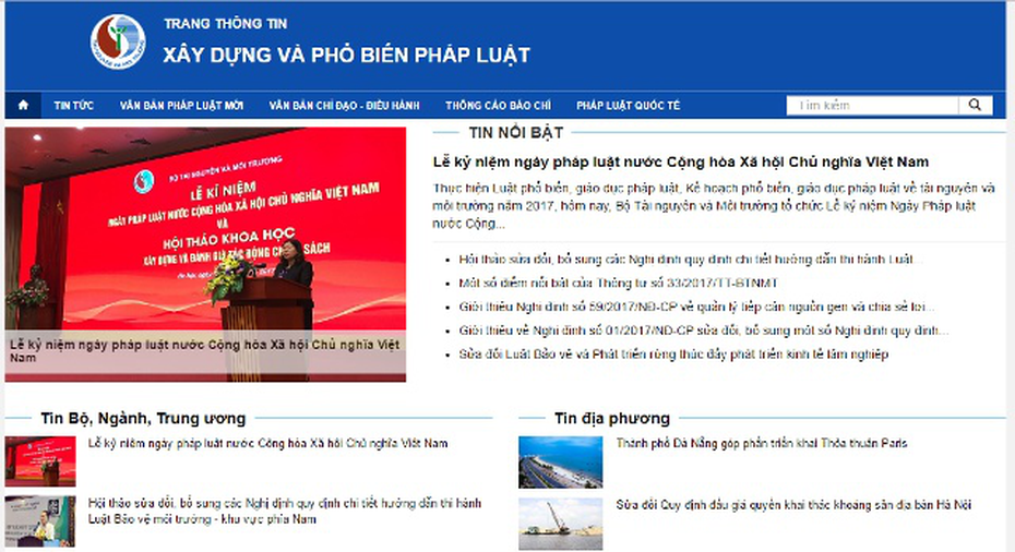 Ra mắt trang thông tin pháp luật về tài nguyên và môi trường