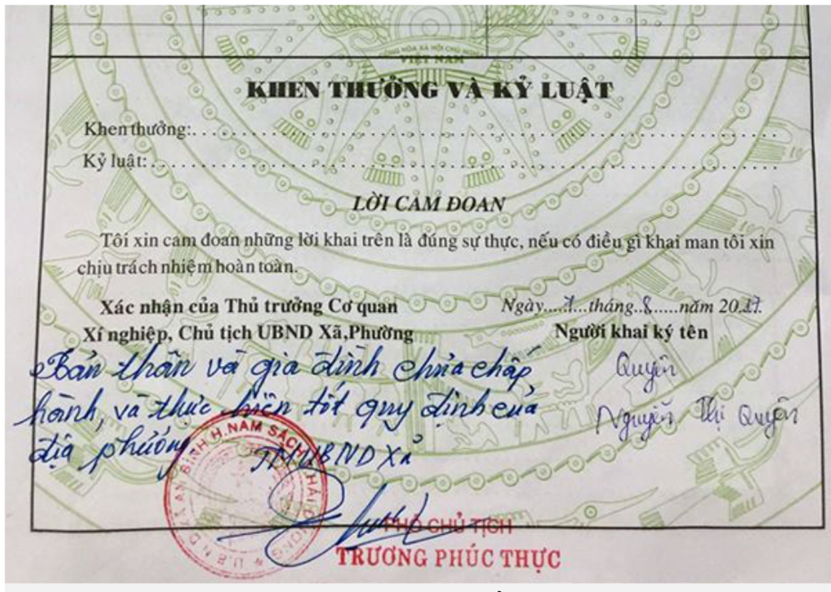 Diễn biến mới vụ Phó Chủ tịch xã phê bình cả nhà cô gái vào sơ yếu lý lịch