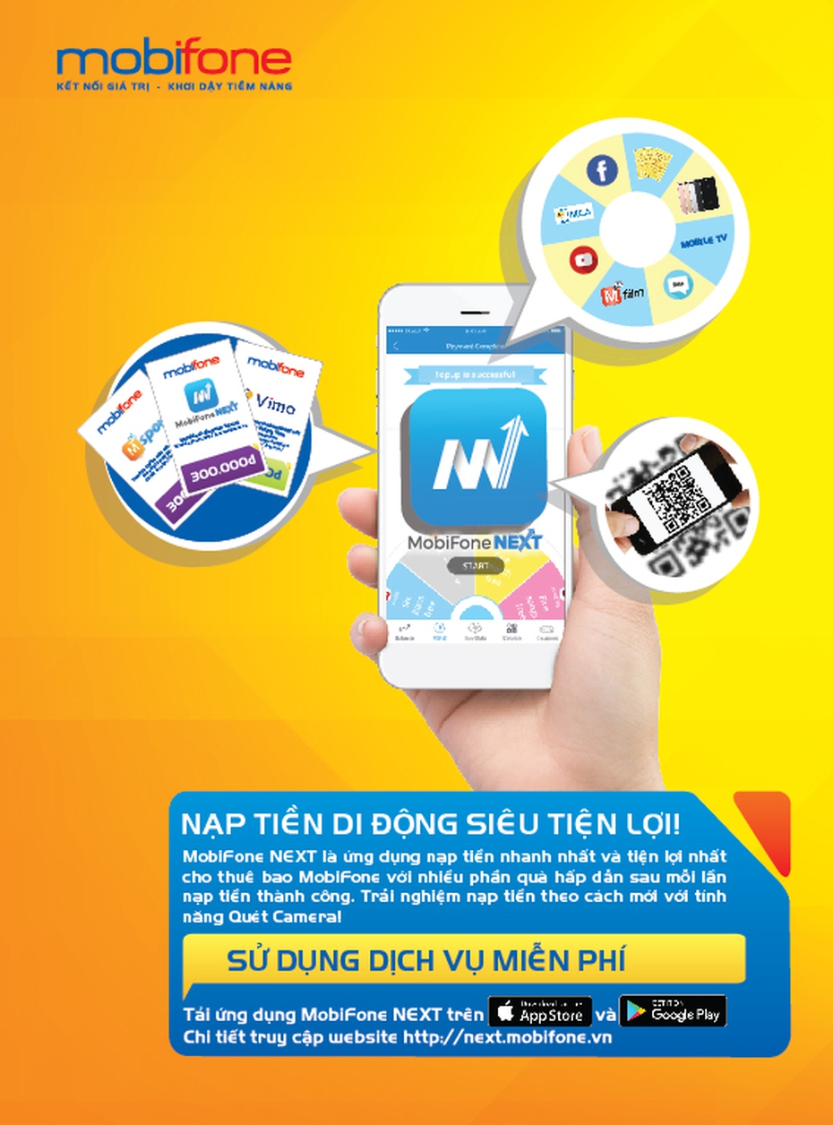 Chuyển tiền điện thoại siêu tiện lợi trên ứng dụng MobiFone NEXT