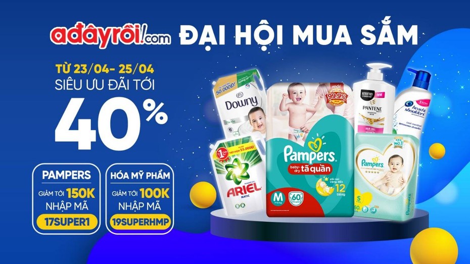 Đại hội mua sắm P&G siêu “hot”, ưu đãi tới 40% trên Adayroi