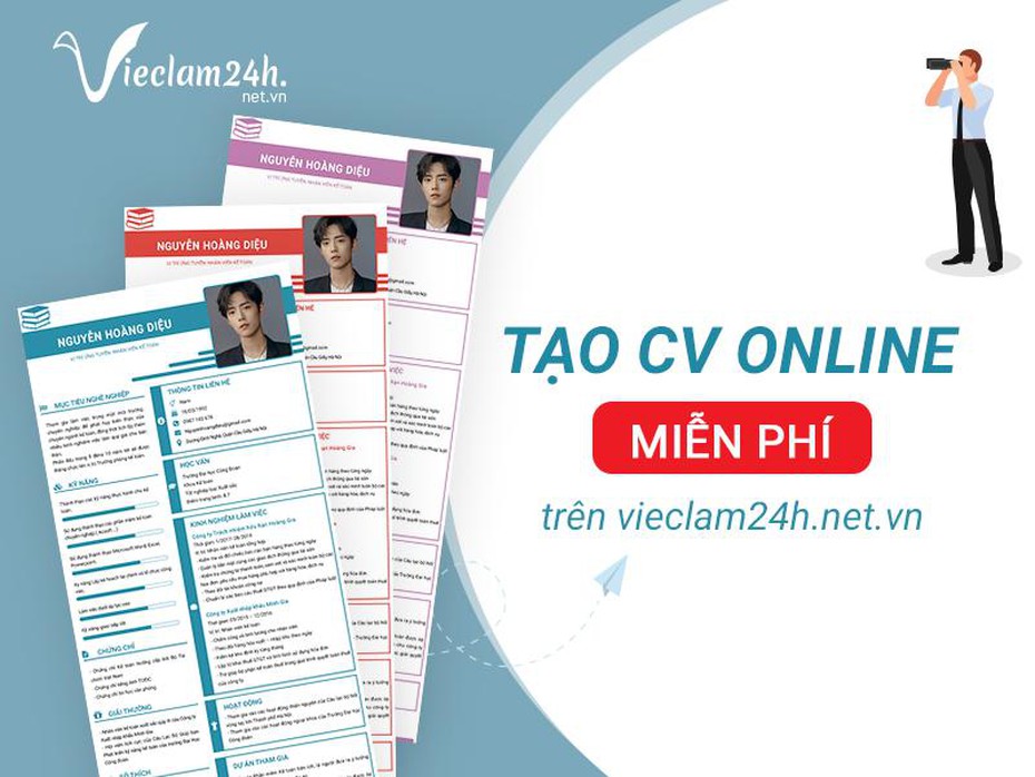 Cùng Vieclam24h.net.vn trải nghiệm ứng dụng CV chuẩn, “chất” nhất với giá 0 đồng
