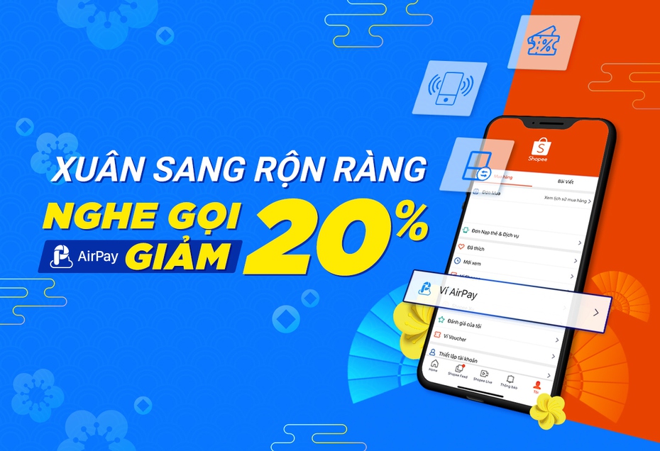 Nạp điện thoại thả ga, AirPay giảm giá 20% từ 20/01- 24/01/2020