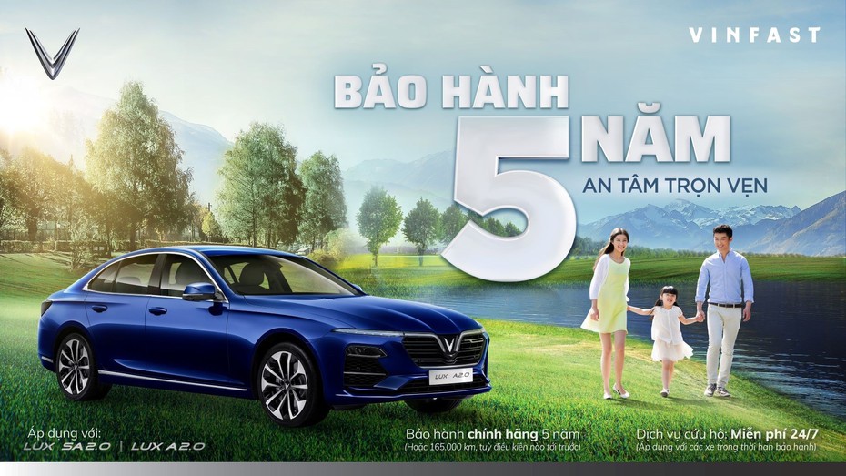 VinFast triển khai chương trình “trước bạ 0 đồng – bảo hành 5 năm” cho dòng xe Lux