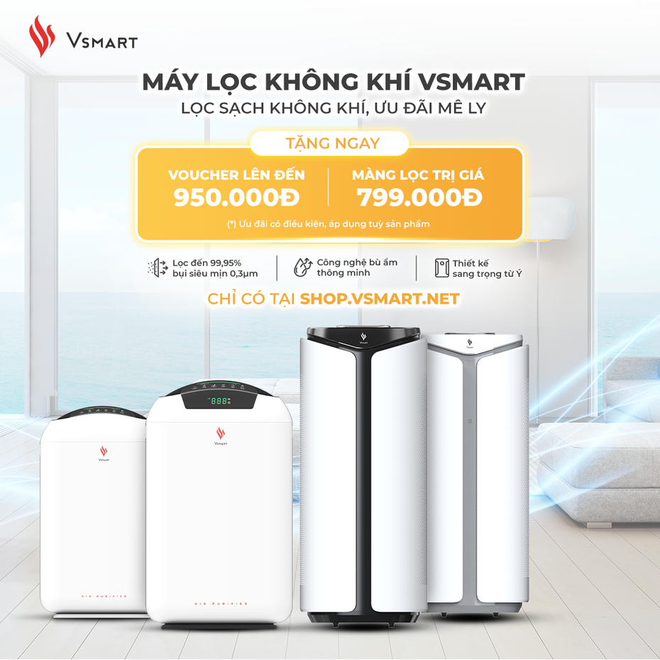 VinSmart mởbán máy lọc không khí và Giải pháp nhà thông minh độc quyền trên Vsmart online