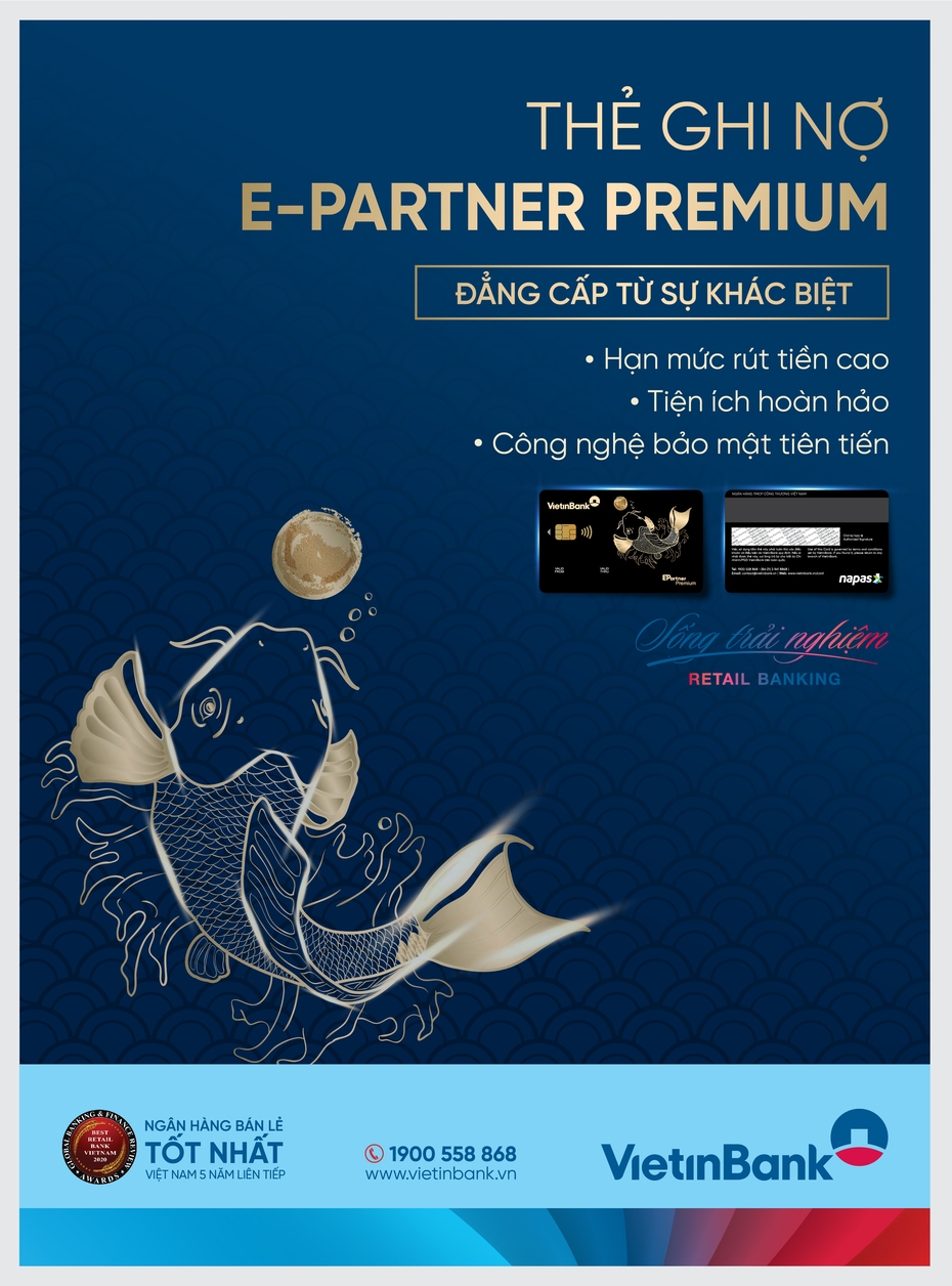 VietinBankphát hành thẻ Ghi nợ Nội địa Chip Contactless E-Partner Premium