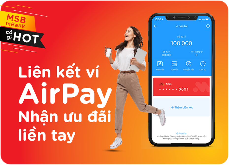 Ưu đãi liền tay cho chủ tài khoản MSB liên kết với ví điện tử Airpay