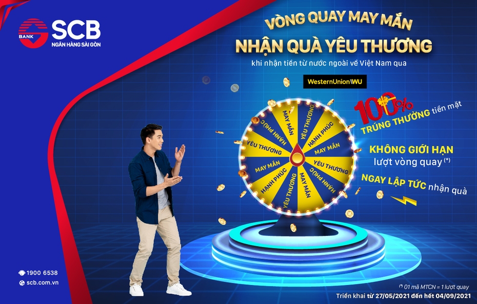 SCB triển khai chương trình “vòng quay may mắn – nhận quà yêu thương”