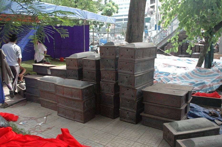 200 bộ hài cốt gần ĐH Công Đoàn được đưa lên nghĩa trang Yên Kỳ