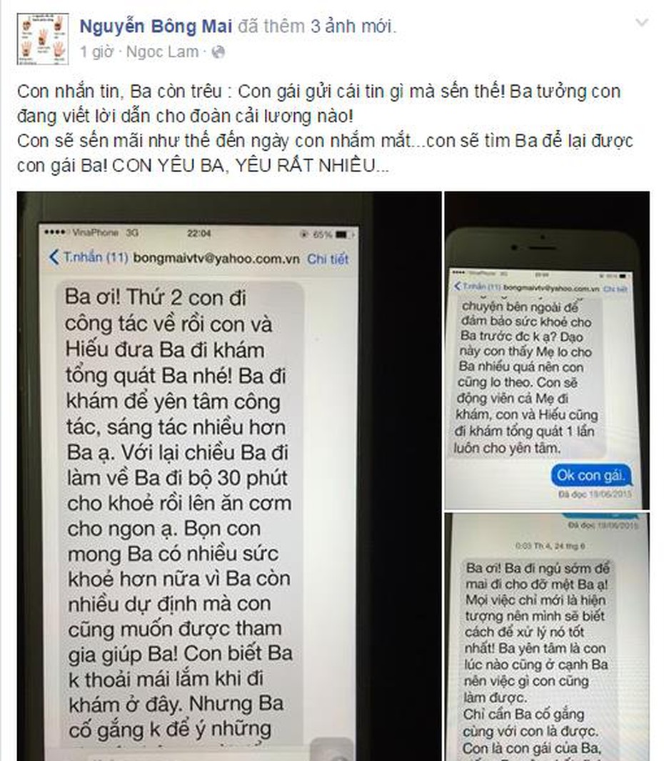 Con gái nhạc sĩ An Thuyên: ‘Con yêu ba, yêu ba rất nhiều’
