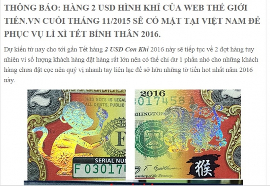 Đầu cơ tiền lì xì Tết: Từ khỉ vàng đến sexy nhất hành tinh