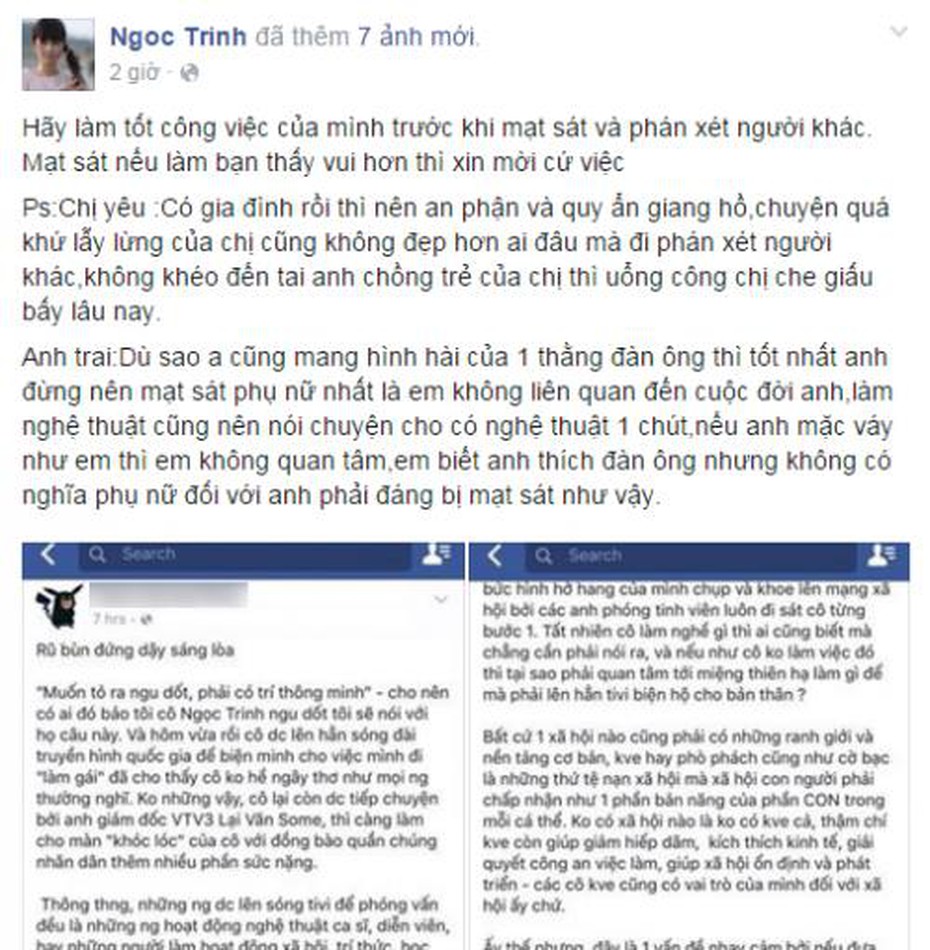 Quỳnh Chi nói gì sau khi like status xúc phạm Ngọc Trinh?