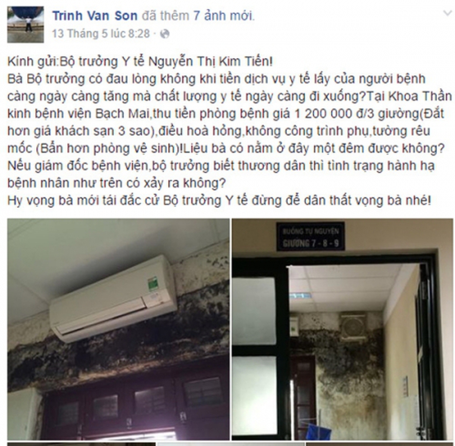 Khủng khiếp phòng bệnh dịch vụ 1,2 triệu đồng mốc meo ở BV Bạch Mai