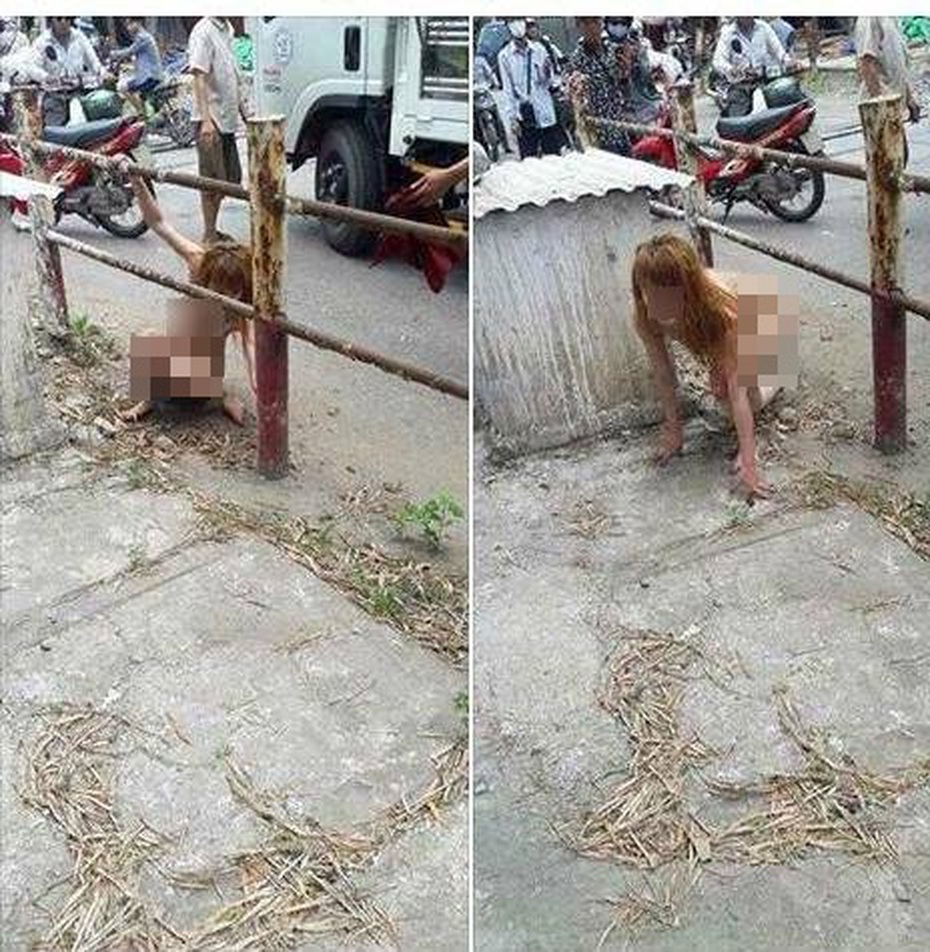 Cô gái HN khỏa thân náo loạn đường phố được đưa vào trại tâm thần