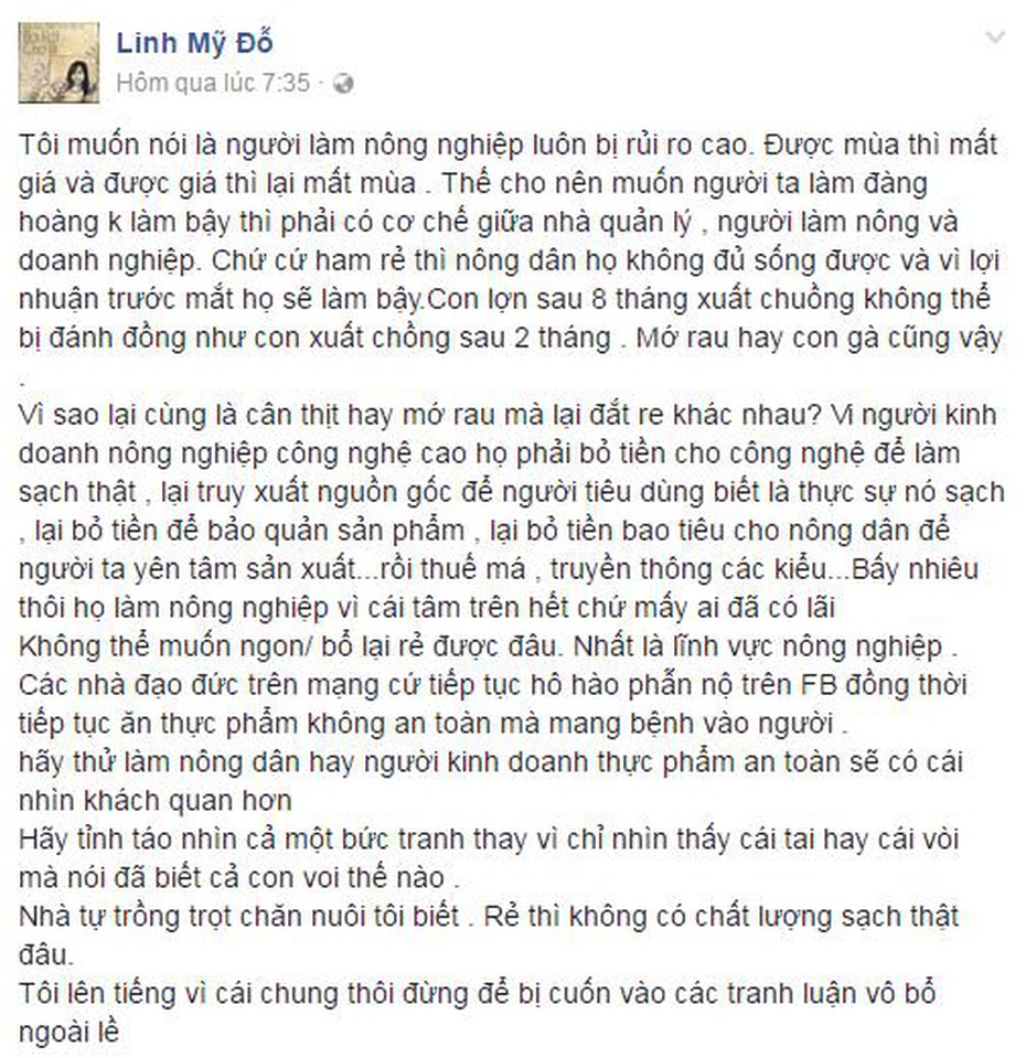 Ca sĩ Mỹ Linh: Từ hôm qua tới giờ tôi bị sỉ nhục và chửi bới vô cớ