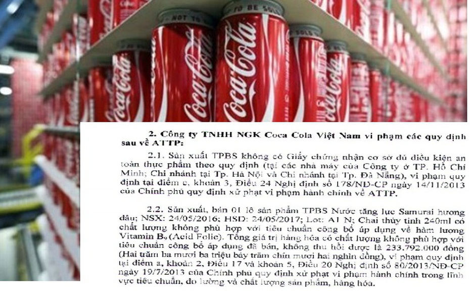Bộ Y tế công bố các sai phạm của Công ty NGK Coca - Cola Việt Nam