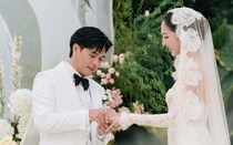 Khoảnh khắc lãng mạn của Hồ Quang Hiếu và Tuệ Như trong ngày trọng đại
