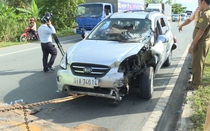 Vĩnh Long: Tông xe liên hoàn, Quốc lộ 1A ùn tắc kéo dài