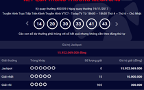 Kết quả xổ số Vietlott ngày 19/11: Jackpot 16 tỷ vẫn "vô duyên"