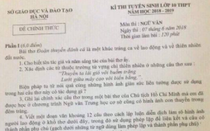 Đề thi, đáp án chính thức môn Ngữ Văn thi vào lớp 10 Hà Nội nhanh và đúng nhất