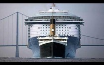 Hình ảnh tiết lộ kích thước thật của Titanic so với tàu du lịch hiện đại
