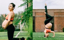 Mỹ nhân Nữ quyền vẫn cân hết mọi thế Yoga khó dù bụng bầu vượt mặt