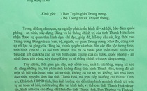 Tỉnh ủy Thanh Hóa phủ nhận tin đồn xấu về bí thư