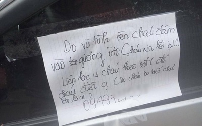 Hành động bất ngờ của nam sinh vô tình làm vỡ gương xe ô tô