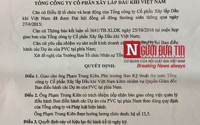 Tổng giám đốc PVC ký quyết định giao nhiệm vụ sai quy định?