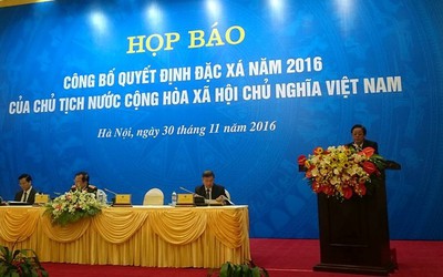 4.180 phạm nhân đang chấp hành án phạt tù được đặc xá năm 2016