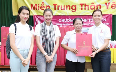 Hoa hậu Phạm Hương, Á hậu Thiên Lý đến Hà Tĩnh làm từ thiện