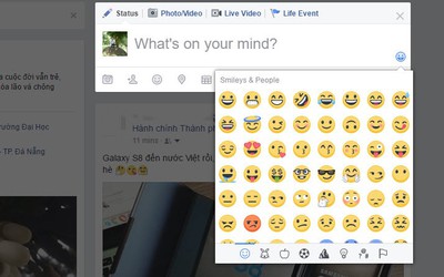 Tính năng chèn emoji bất ngờ xuất hiện trên trình duyệt web Facebook