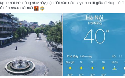 Hà Nội 40 độ C, đường vắng như mùng 1 Tết