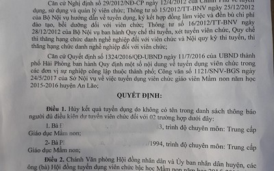 Hải Phòng: Chủ tịch huyện An Lão cho thi tuyển viên chức trái luật?