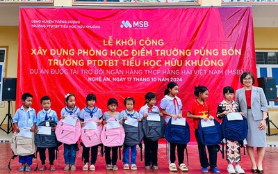 MSB tài trợ xây dựng phòng học tại Trường PTDTBT TH Hữu Khuông, Nghệ An