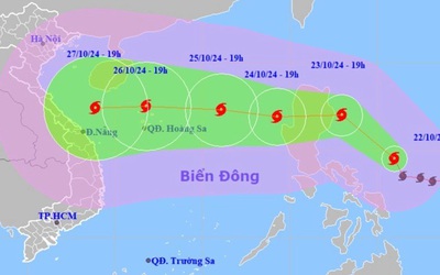 Bão Trà Mi có thể mạnh cấp 12, cảnh báo mưa lớn tại Trung Bộ